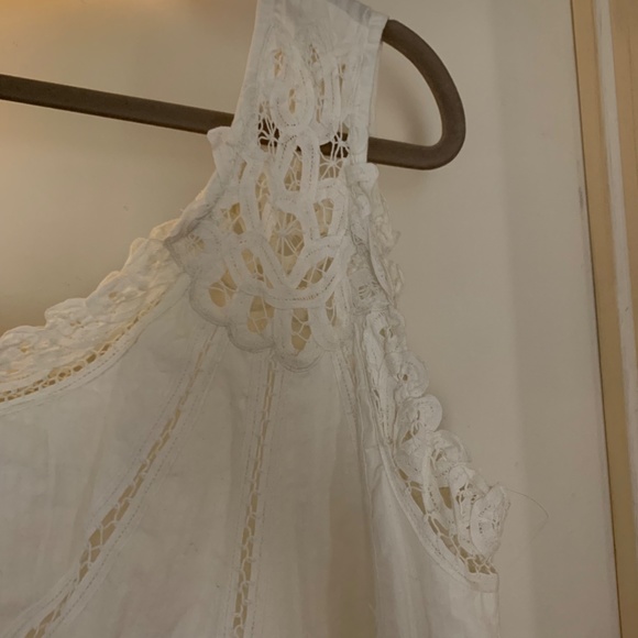 FREE PEOPLE white lace one shoulder dress - Picture 4 of 5